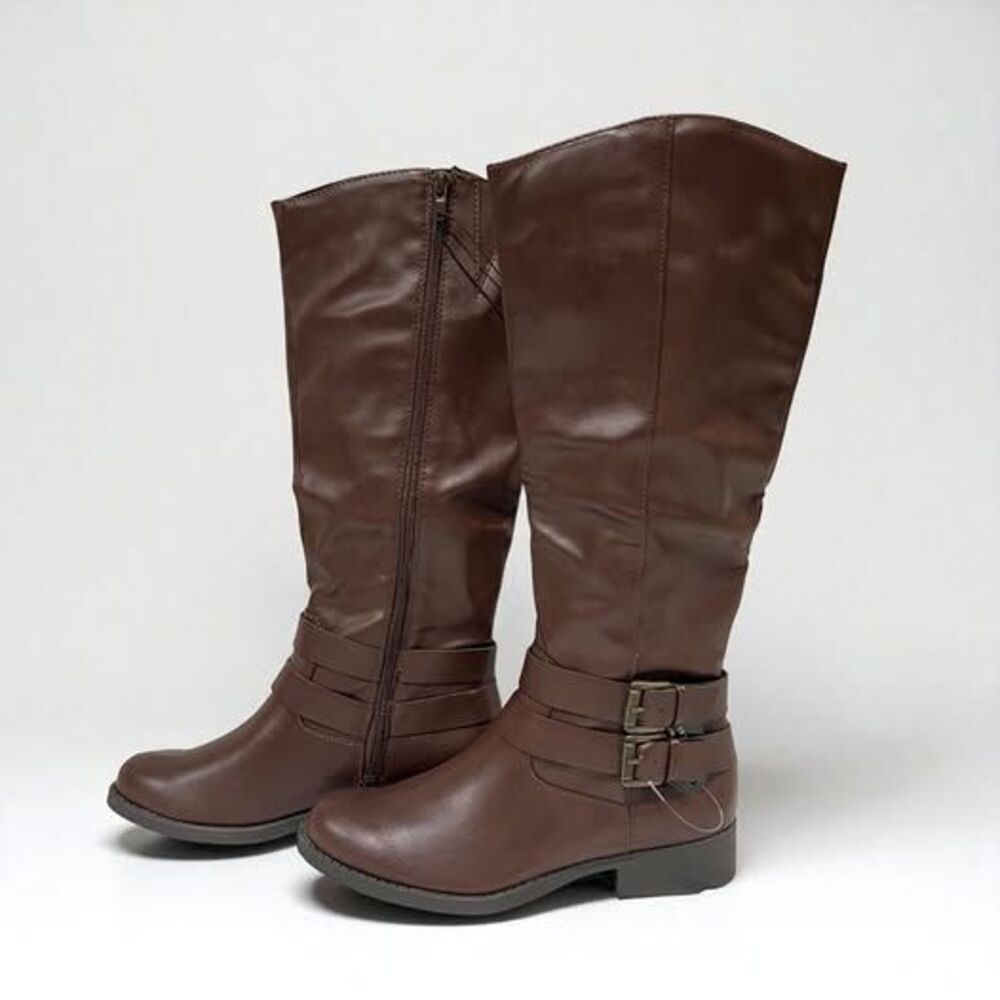 Size 6 Boots Style & Co  Maliaa Brown Mid Calf Riding Boot style